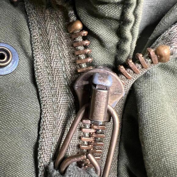 70s Vintage M-65 Military Field Jacket OG-107 Green Sz L (Approx) Scovill Zip - Picture 12 of 13